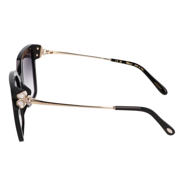 NEW!!! Chopard SCH371V 0700 Black Happy Hearts Women Sunglasses, Authentic main image 4